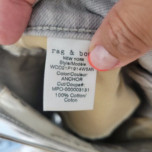 rag & bone Wome's Denim Maya High-Rise Shorty Short Anchor Sz 26 Gray - Picture 12 of 12